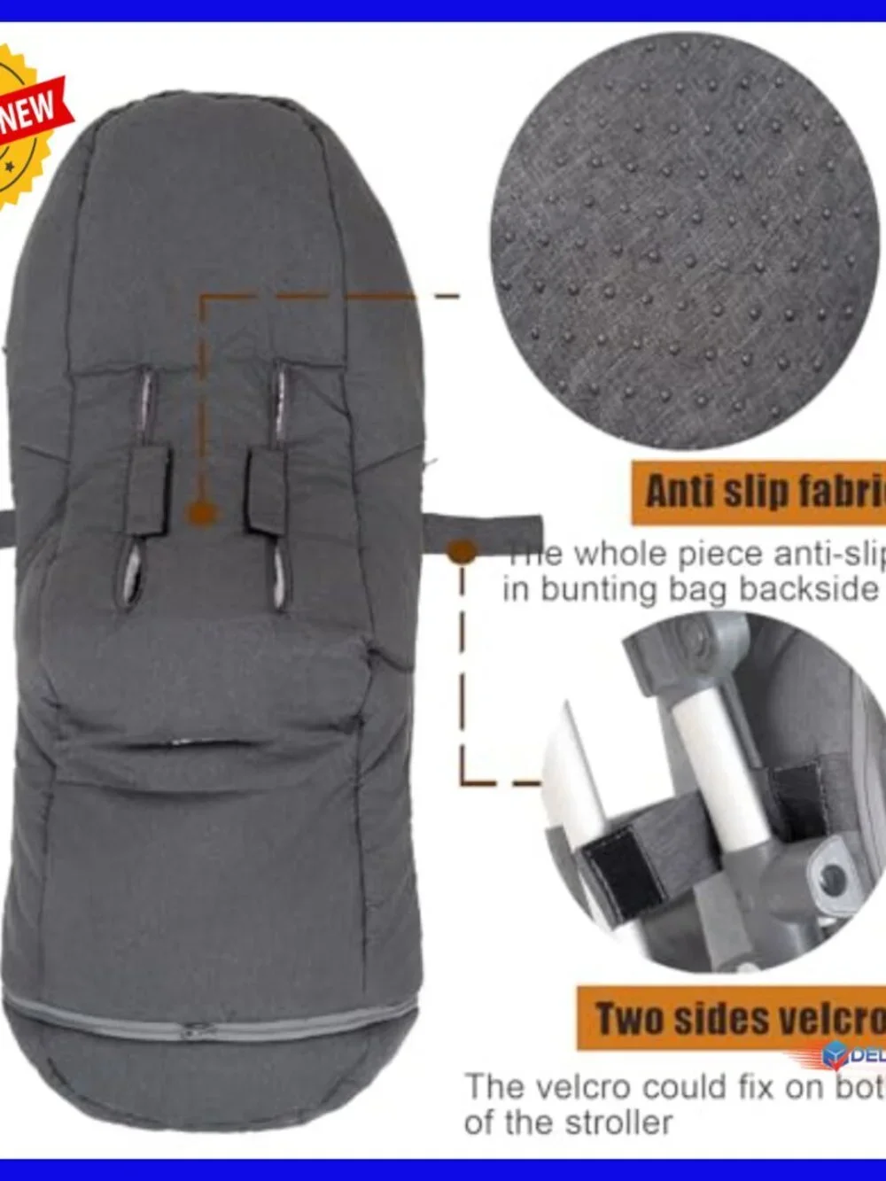 Winter Stroller Bunting Bag with Handmuff, Adjustable 6M-5T, Waterproof
